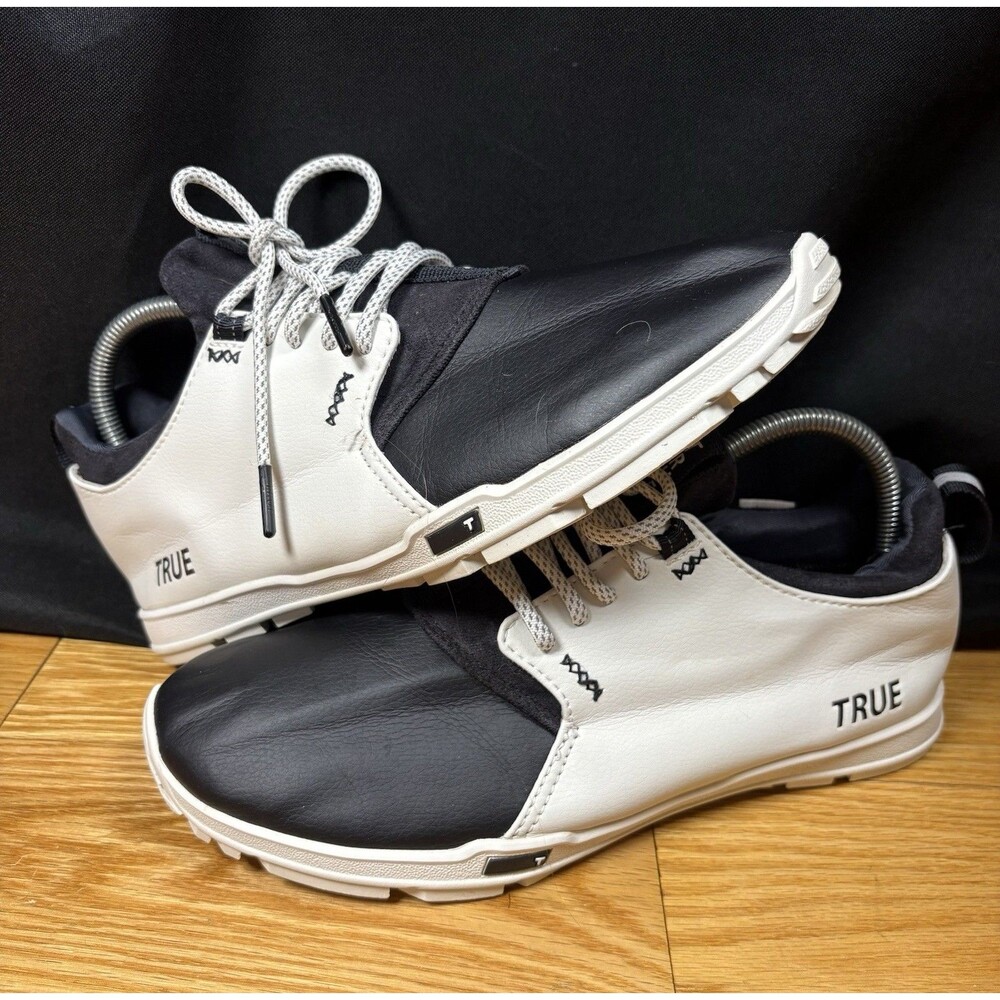 True Linkswear True Original 1.2 Golf Shoes Mens Size 8.5 White Black Spikeless